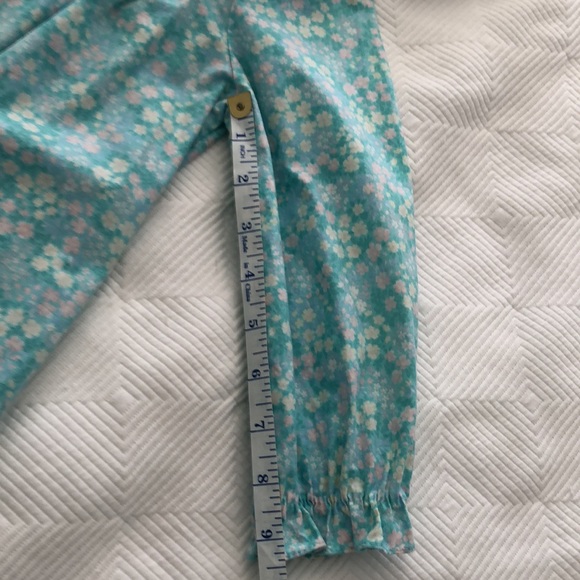 Vintage Girls Dress Blue Flowers with White Eyelet Collar by Rare Edition Sz 6 - Picture 6 of 7